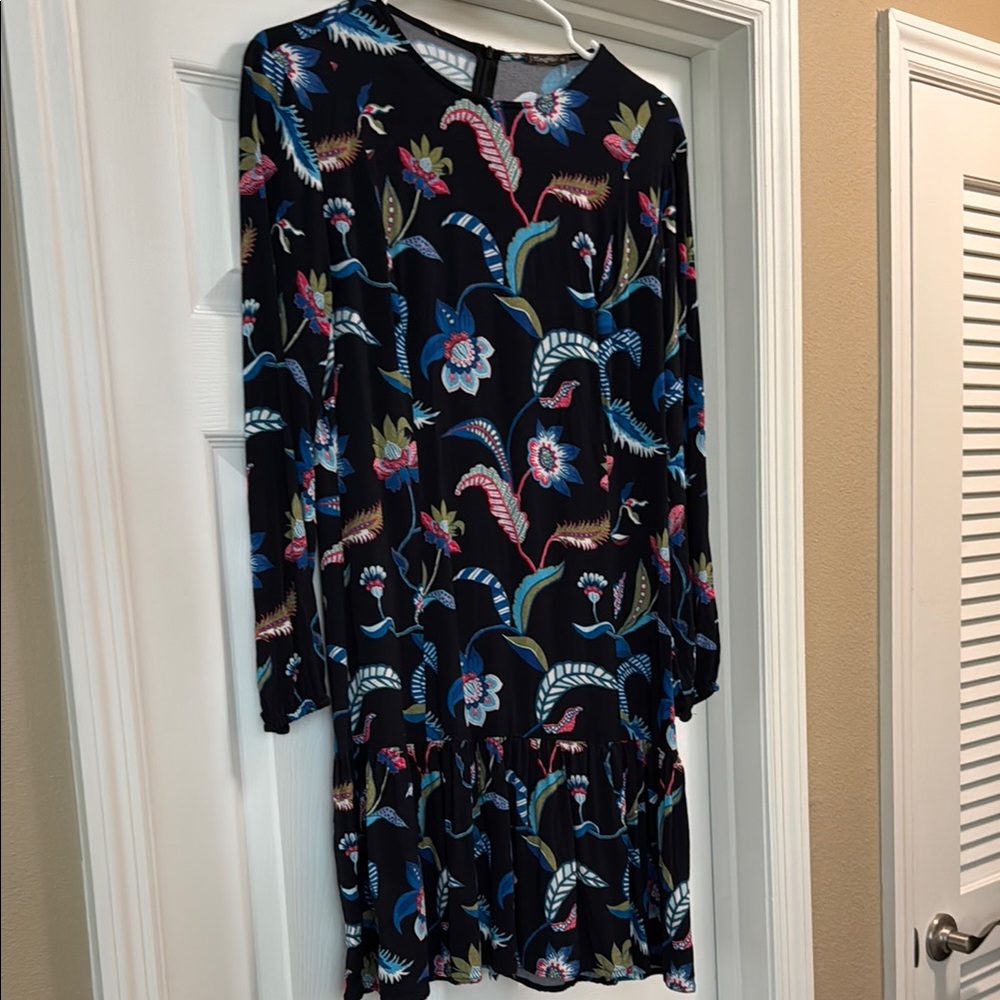 J. McLaughlin Black Floral Midi Dress